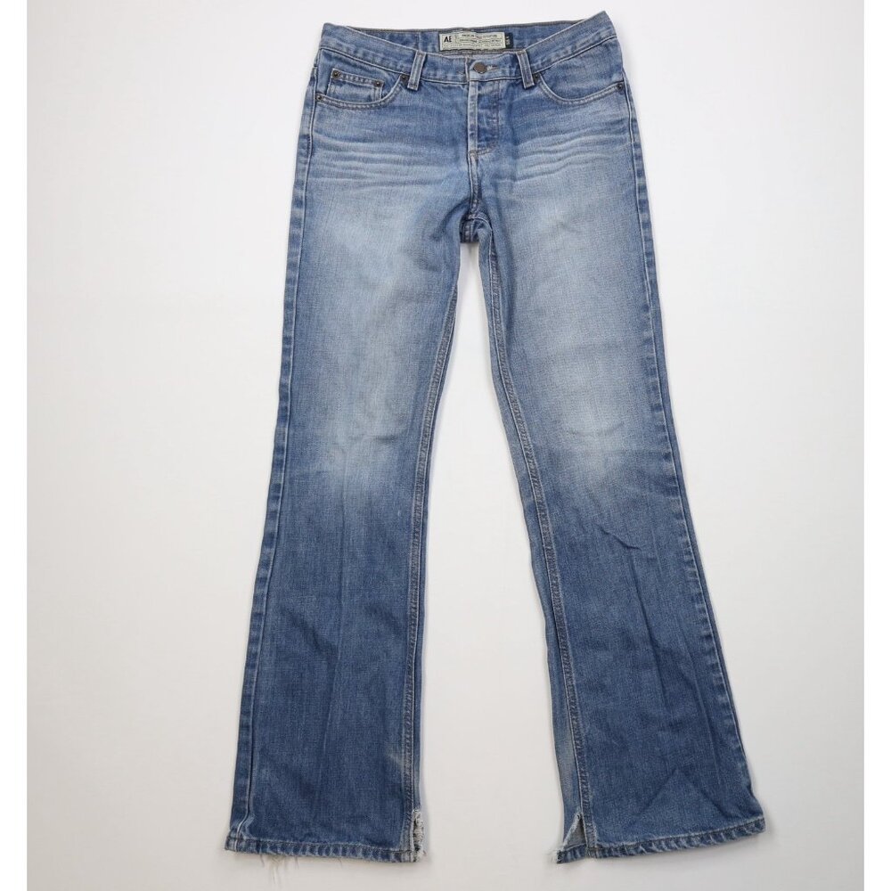 Vtg 90s Y2K American Eagle Outfitters Womens 4 Babydoll Button Fly Flared Jeans